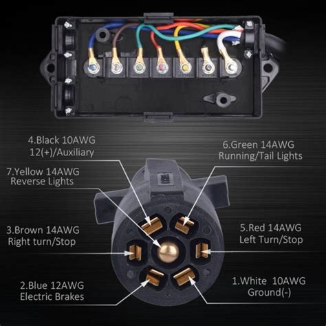 7-way molded trailer plug with junction box near 45322|7 way trailer plug box.